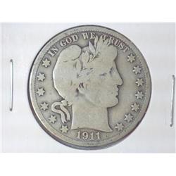 1911 BARBER HALF DOLLAR (VERY GOOD)