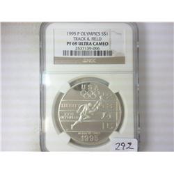 1995-P OLYMPICS TRACK & FIELD SILVER $ NGC PF69