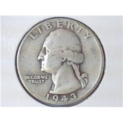 1943 WASHINGTON SILVER QUARTER