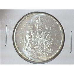 1964 CANADA SILVER 50 CENTS (UNC)