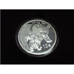 2004 CHINA SILVER PANDA (PF LIKE) IN WOOD CASE