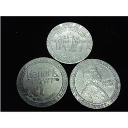 3-$1 CASINO TOKENS, MIRAGE, HARRAH'S AND