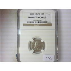 2000 ROOSEVELT DIME NGC PF69 ULTRA CAMEO