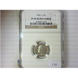 1982-S ROOSEVELT DIME NGC PF69 ULTRA CAMEO