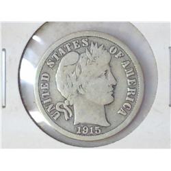 1915 BARBER DIME FINE