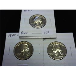 1969-S,70-S & 71-S WASHINGTON QUARTERS