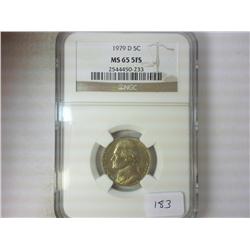 1979-D JEFFERSON NICKEL NGC MS65 5FS