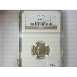 1975 ROOSEVELT DIME NGC MS65