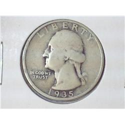 1935 WASHINGTON SILVER QUARTER