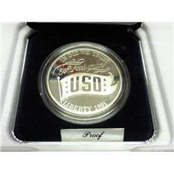 1991 USO PROOF SILVER DOLLAR