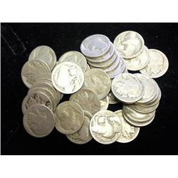 40 ASSORTED NO DATE BUFFALO NICKELS