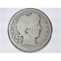 1906-D BARBER QUARTER