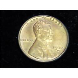 1937-S LINCOLN CENT RED UNC