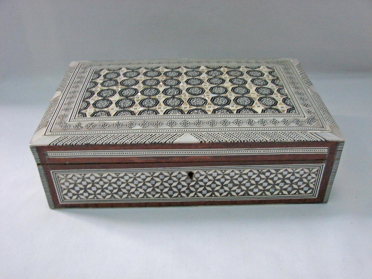 Egyptian Mother of Pearl Inlaid Jewelry Box