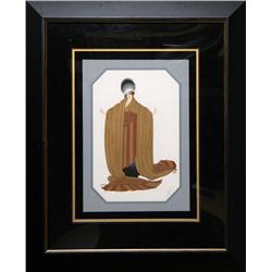 Erte, Lady Unraveling, Embossed Serigraph