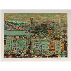 Ralph Fasanella, Bridges, Serigraph