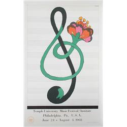 Milton Glaser, Temple University Music Festival/Institute, Lithograph Poster