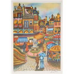 Ari Gradus, The Fountain Square, Lithograph