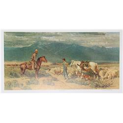 Bob Lougheed, Open Range Encounter, Offset Lithograph