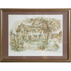 Daniel Louradour, Pastoral Landscape, Lithograph