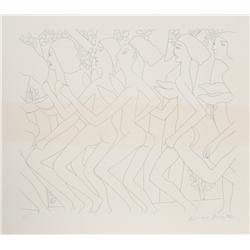 Knox Martin, Dancing Nudes - VII, Etching