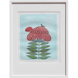 Keiko Minami, Bird On Flower , Aquatint Etching