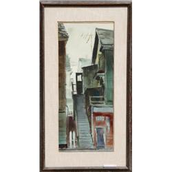 Eve Nethercott, Gloucester Townscape, Watercolor