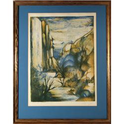 Vitali Orfeo, Rocky Landscape, Lithograph