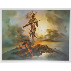 John Pitre, War, Offset Lithograph and numbered