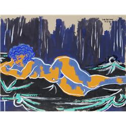 Laurent Marcel Salinas, Nude 13, Gouache Painting