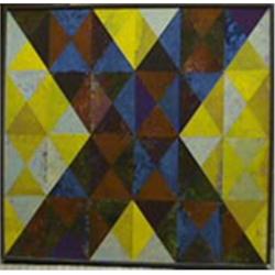 Dan Teis, Geometric Acrylic Painting and Collage