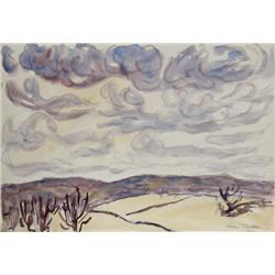 Allen Tucker, Western Landscape, Watercolor