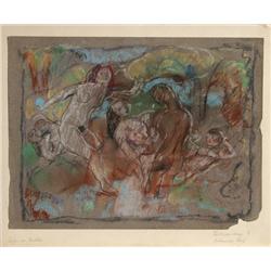 Eugen von Kahler, Boehmisches Dorf (Bohemian Village), Pastel Drawing