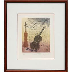 M. J. Wells, Orchestra #1, Aquatint Etching