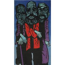 Kenneth Wilkinson, The Vigil, Woodcut