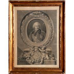 Johann Georg Wille, Woldemar de Lowendal, Etching