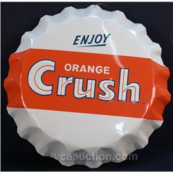 Orange Crush Embossed Bottle Cap Shape Tin Sign