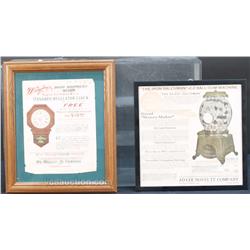 Lot Of 2 Vintage Paper Advertisement Articles In Frame