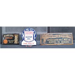 Lot Of 3 Early Advertisement Signs Including