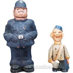 Lot Of 2 Small Figural Statues: