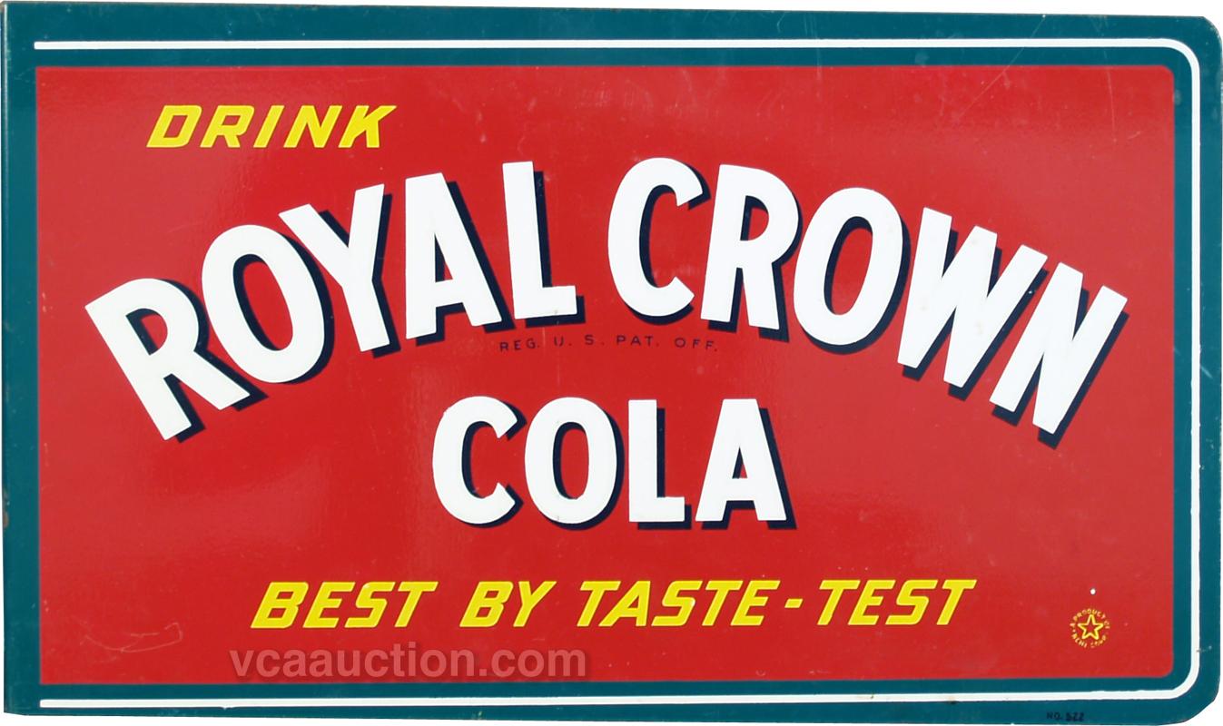 Drink Royal Crown Cola Double Sided Flange Tin Sign