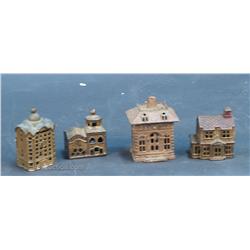 Lot Of 4 Early Countertop Cast-Iron Building Style Stil