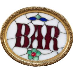 Oval  BAR  Stained Glass Window