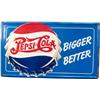 Image 1 : Large Pepsi-Cola Embossed Self-Framed Tin Sign