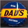 Image 1 : Dad's Root Beer Embossed Bottle Cap Shape Tin Sign