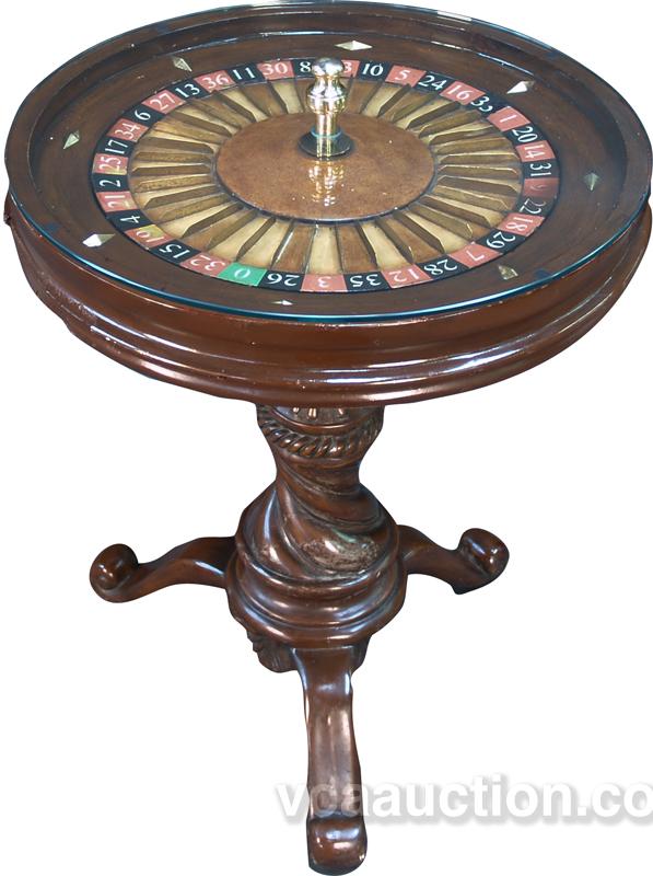 Small Roulette Wheel Side Table