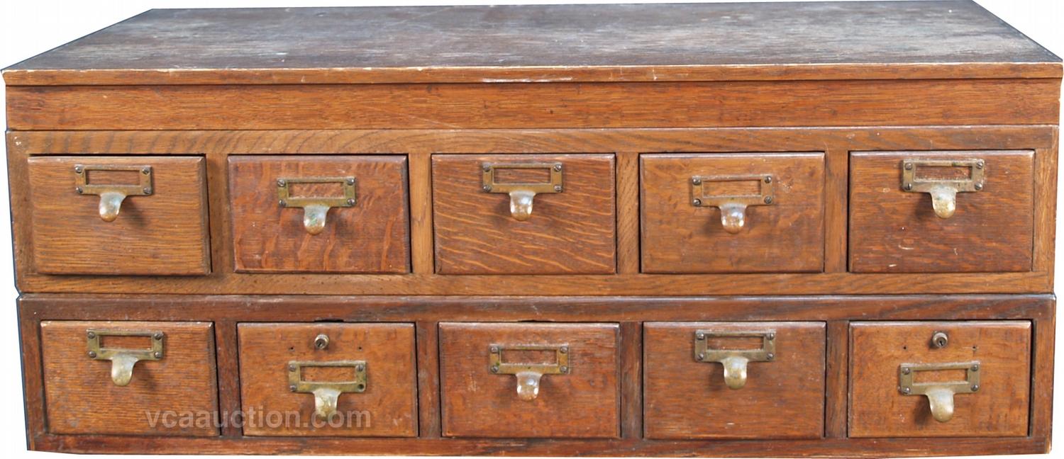 2-Piece Early Quarter-Sawn Oak Stacking File System