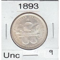 1893 UNCIRCULATED SILVER HALF COLUMBIAN EXPO FLASHY