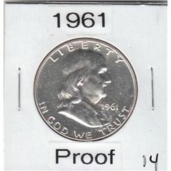 1961 SILVER PROOF FRANKLIN HALF