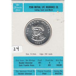 PROOF SILVER CLAD ROUND LOW MINTAGE ONLY 651 MADE